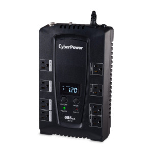 CyberPower CP685AVRLCD Compact UPS, UL Rated, Energy Star certified, 8× NEMA 5-15R